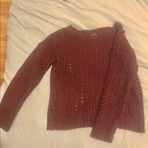 Long Sleeve Eyelet Hole Sweater